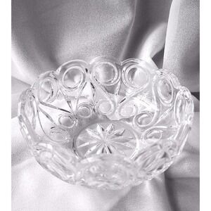 Clear Glass Bowl Decorative Starburst Design Candy Nut Trinket‎ Dish